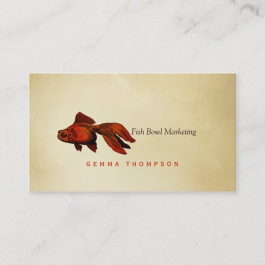 Carte De Visite poissons modernes élégants simples d'or de papier (Devant)