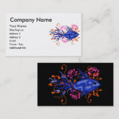 Carte De Visite Poissons tribaux bleus (Devant / Derrière)