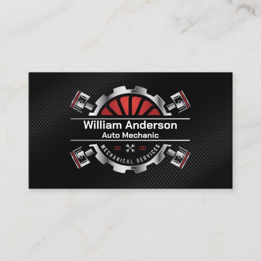Carte De Visite Poistons métalliques | Services Auto | Fibre de ca (Devant)