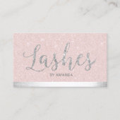 Carte De Visite Poitrine Artiste maquillage Blush Pink & Silver (Devant)