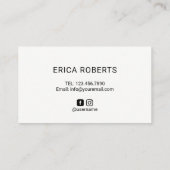 Carte De Visite Poitrine Artiste maquillage Coupe Dessin rose pâle (Dos)