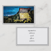 Carte De Visite Poitrine au trésor d'or sur les rochers (Devant / Derrière)