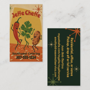 Carte De Visite poivre chili cuisine mexicaine sud-ouest traiteur