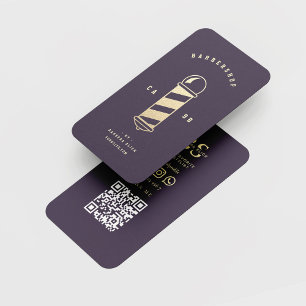 Carte De Visite Pole de barbier d'or Hommes coupe-cheveux Shave Ba