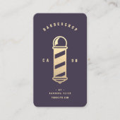 Carte De Visite Pole de barbier d'or Hommes coupe-cheveux Shave Ba (Devant)