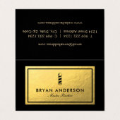 Carte De Visite Pole de coiffure - Faux Gold Foil plié (Extérieur déplié)