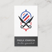 Carte De Visite Pole en barbier et ciseaux | Cuir (Devant)