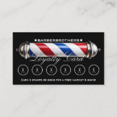 Carte De Visite Pole en coiffure classique Loyauté noire (Dos)