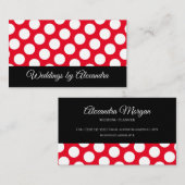 Carte De Visite Pôle rouge et blanc brillant Accent noir (Devant / Derrière)