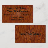 Carte de visite poli de bois dur (Devant / Derrière)