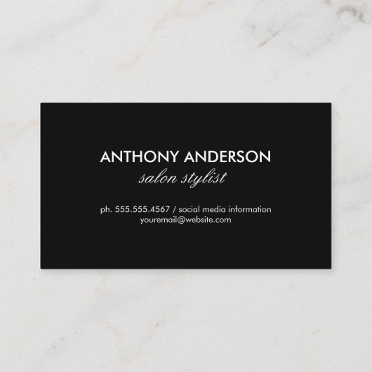 Carte De Visite Police Cursive | Ciseaux d'or | Créatif (Dos)