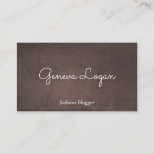 Carte De Visite Police Cursive Fond de texture marron