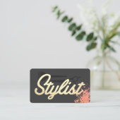 Carte De Visite Police Cursive Glamour Stylist | Expressive (Debout devant)