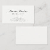 Carte De Visite Police Cursive Minimaliste (Devant / Derrière)