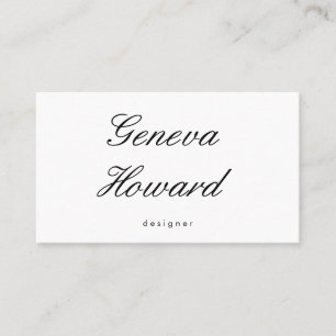Carte De Visite Police Cursive   Minimaliste