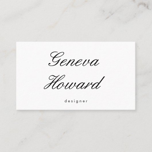 Carte De Visite Police Cursive | Minimaliste (Devant)