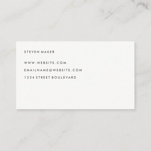 Carte De Visite Police Cursive Minimaliste (Dos)