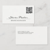 Carte De Visite Police Cursive Minimaliste | Code QR (Devant / Derrière)