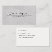 Carte De Visite Police Cursive Minimaliste | Texture simple (Devant / Derrière)