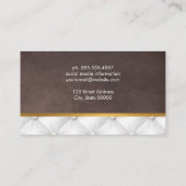 Carte De Visite Police Cursive | Texture Brown blanche hissée (Dos)