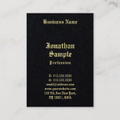 Carte De Visite Police d'apparence Black Gold (Dos)