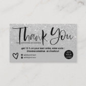 Carte De Visite Police de brosse argenté chic gris ordre merci (Devant)