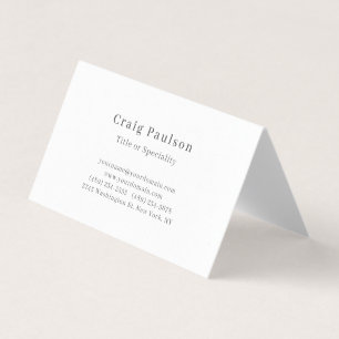 Carte De Visite Police de caractères Serif Simple Professionnel Pl