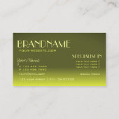 Carte De Visite Police de miroir de dégradé jaune élégant professi (Dos)