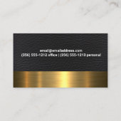 Carte De Visite Police de script | Cuir | Métallique d'or (Dos)