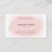 Carte De Visite Police de script main élégante Texte Bleu rose cla (Dos)