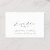 Carte De Visite Police de script manuscrit propre beauté unique (Dos)