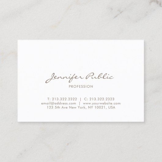 Carte De Visite Police de script manuscrit propre beauté unique (Dos)