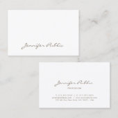 Carte De Visite Police de script manuscrit propre beauté unique (Devant / Derrière)