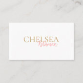 Carte De Visite Police de script manuscrit rose simple (Devant)