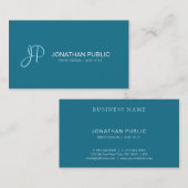Carte De Visite Police de texte manuscrit moderne Turquoise tendan (Devant / Derrière)