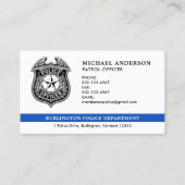 Carte De Visite Police Département de l'application de la loi QR C (Devant)