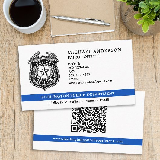 Carte De Visite Police Département de l'application de la loi QR C