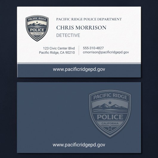 Carte De Visite Police Detective Business Card