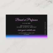 Carte De Visite Police d'ombre élégante en bleu noir et violet (Dos)