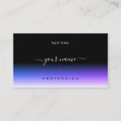 Carte De Visite Police d'ombre élégante en bleu noir et violet (Devant)