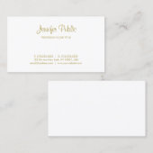 Carte De Visite Police élégante Minimalistic d'écriture d'or (Devant / Derrière)