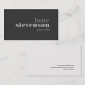 Carte De Visite Police Gras moderne et sophistiquée Noir (Devant / Derrière)