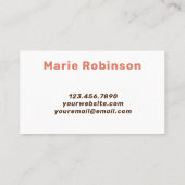 Carte De Visite Police Gras Retro Brown Noir Rose Hello (Dos)