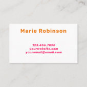 Carte De Visite Police Gras Retro Super Blush Rose Hello (Dos)