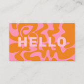 Carte De Visite Police Gras Retro Super Blush Rose Hello (Devant)