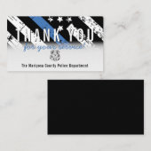 Carte De Visite Police Ligne bleue Merci drapeau américain (Devant / Derrière)