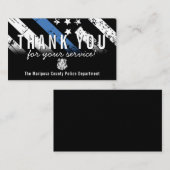 Carte De Visite Police Ligne bleue Merci drapeau américain (Devant / Derrière)