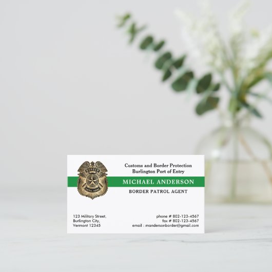 Carte De Visite Police militaire fédérale US Code QR de la frontiè (Debout devant)