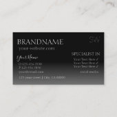 Carte De Visite Police miroir argent élégant avec Monogramme moder (Dos)