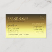 Carte De Visite Police miroir de luxe Gold Stylish avec monogramme (Dos)